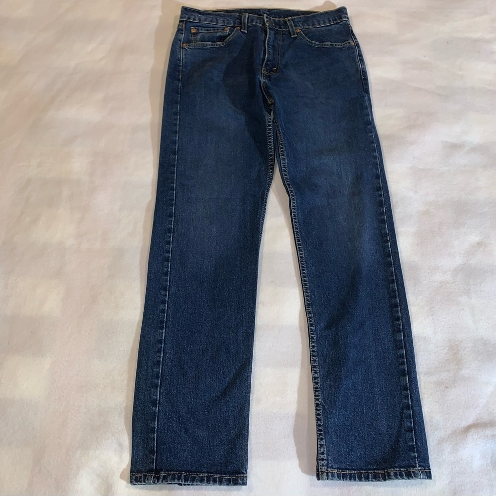 Levi's Men's Straight Jeans in Dark Blue Denim